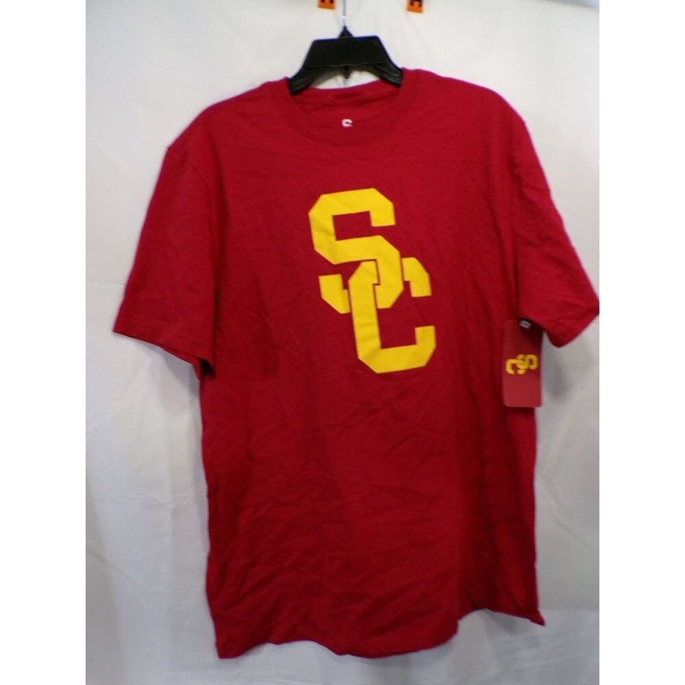Men's USC Trojans Cardinal Red T-Shirt Large Interlocking SC Logo